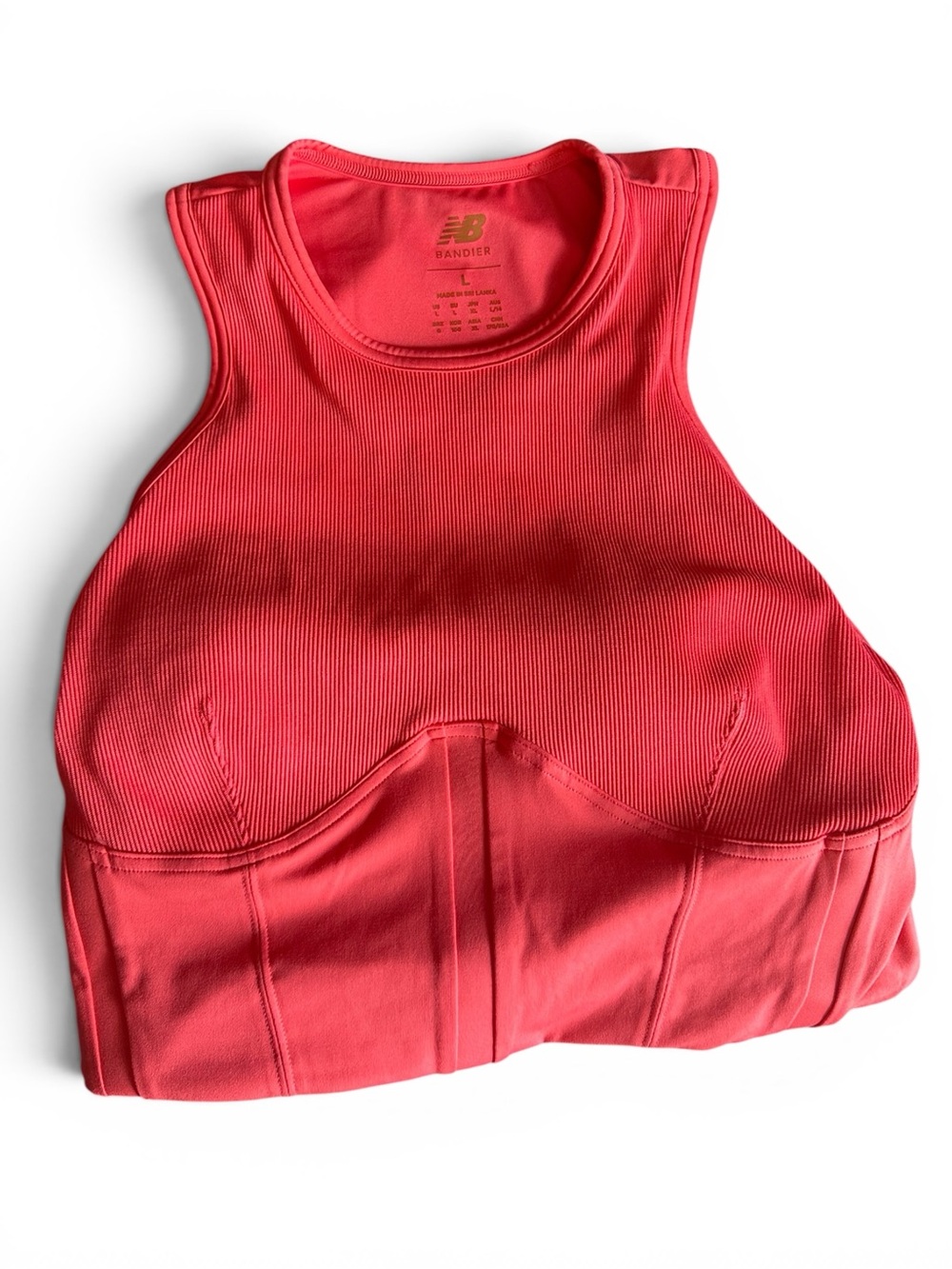 NWT New Balance x Bandier Coral Ribbed Sports Bra / Tank US L